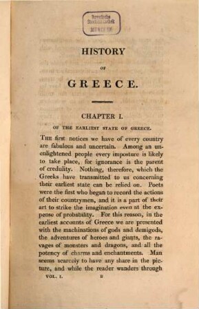 The history of Greece : from the earliest state to the death of Alexander the Great ..., 1