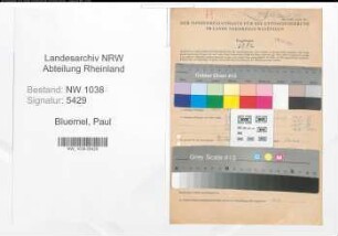 Entnazifizierung Paul Bluemel , geb. 14.03.1902 (Bankbeamter)
