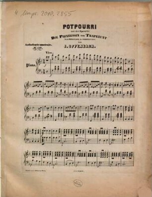 Potpourri aus der Operette: Die Prinzessin von Trapezunt : (La princesse de Trébizonde)