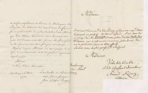 Amand König an Karoline Luise von Baden (Straßburg)