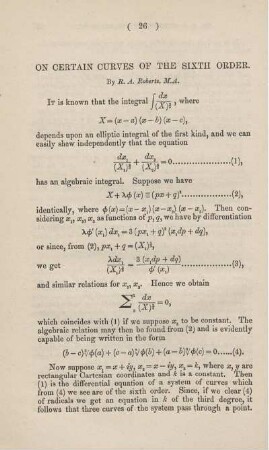 On certain curves of the sixth order.