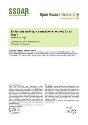 Emissions trading: a transatlantic journey for an idea?