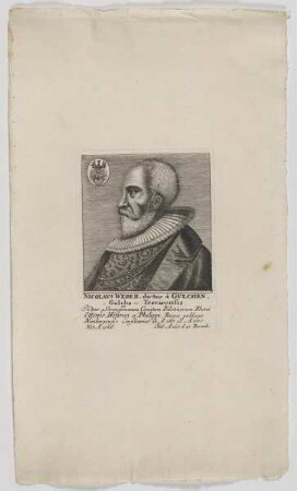 Bildnis des Nicolavs Weber, dictus à Gvlchen