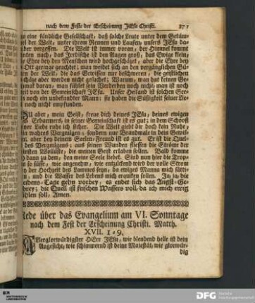 Rede über das Evangelium am VI. Sonntage nach dem Fest der Erscheinung Christi.