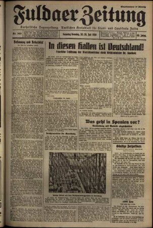 Erste Ausgabe vom Sonntag, den 19. Juli 1936.