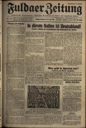 Erste Ausgabe vom Sonntag, den 19. Juli 1936.