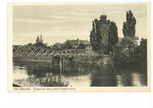 Eiserner Steg, Götzenturm und Neckar in Heilbronn