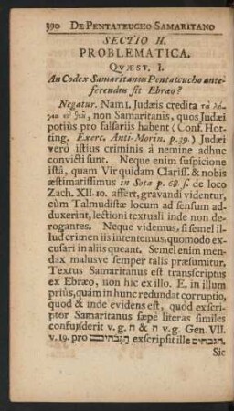 Sectio II. Problematica