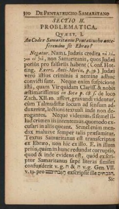 Sectio II. Problematica