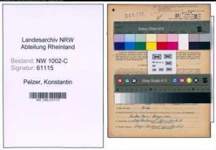 Entnazifizierung Konstantin Pelzer, geb. 18.06.1883 (Masseur)