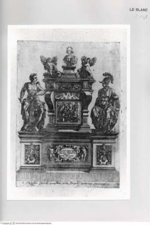 Monumenta clarorum doctrina praecipuè ..., Tafel 11: Grabmonument von Iacopo Sannazaro in Neapel, Santa Maria del Parto