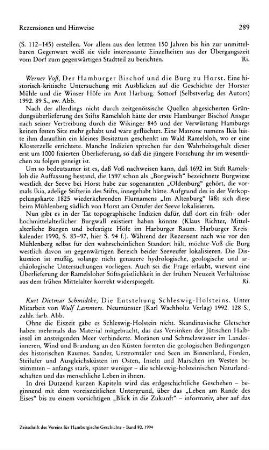Voß, Werner :: Der Hamburger Bischof und die Burg zu Horst, eine historisch-kritische Untersuchung mit Ausblicken auf die Geschichte der Horster Mühle und die Winser Höfe im Amt Harburg : Sottorf, Selbstverlag, 1992