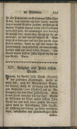 XIV. Auszüge aus Petri ersten Briefe