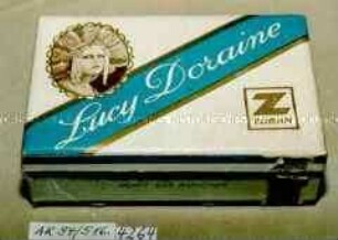 Pappschachtel für 50 Stück Zigaretten "Lucy Doraine Z ZUBAN" (Abbildung der Schauspielerin) mit Inhalt