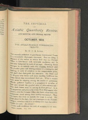 The Anglo-Persian Commercial Treaty.