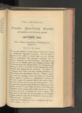 The Anglo-Persian Commercial Treaty.
