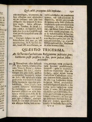 291-294, Quaestio Trigesima.