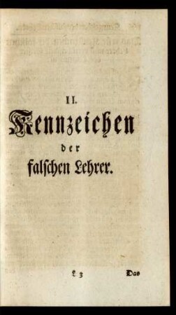 II. Kennzeichen der falschen Lehrer