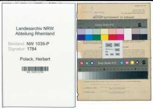 Entnazifizierung Herbert Polack , geb. 26.09.1901 (Betriebsleiter)