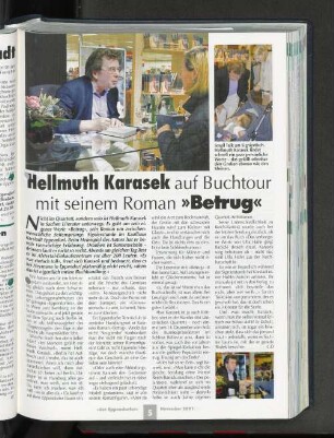 Hellmuth Karasek auf Buchtour mit seinem Roman "Betruf