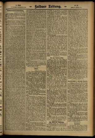 Zweite Ausgabe vom Freitag, den 14. Februar 1913.