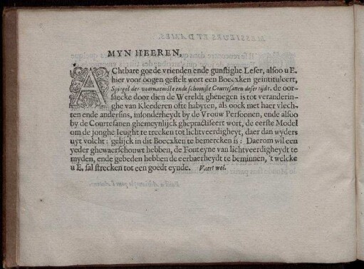 Myn Heeren,