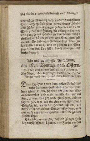 Acht und zwanzigste Betrachtung am 1sten Sontage nach Ostern, [...]