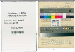 Entnazifizierung Hans Glagla , geb. 24.11.1898 (Kaufmaennischer Angestellter)