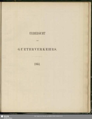 Uebersicht des Gueterverkehrs : 1864