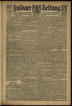 Erste Ausgabe vom Samstag, den 06. Juli 1912.