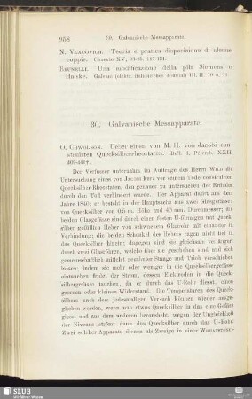 30. Galvanische Messapparate