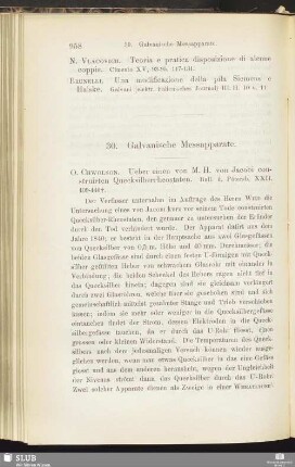 30. Galvanische Messapparate