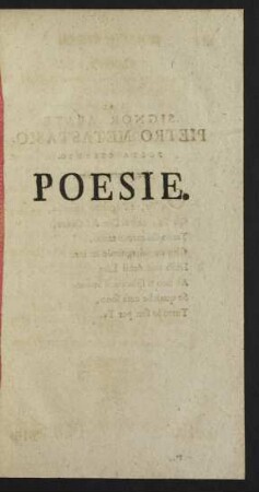 Poesie