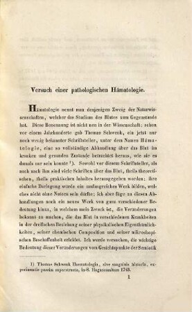 Versuch einer pathologischen Hämatologie