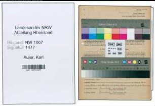 Entnazifizierung Karl Auler , geb. 30.12.1908 (Studienrat)