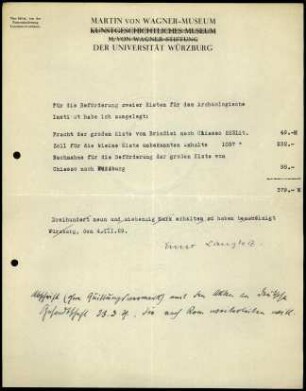 Anlage I. Kostenübersicht