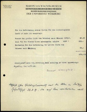 Anlage I. Kostenübersicht