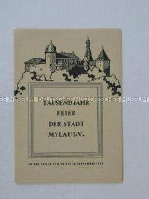 Programm zum tausendjährigen Stadtjubiläum von Mylau
