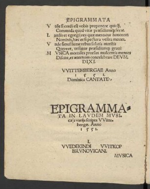 Epigrammata In Laudem Musicae ...