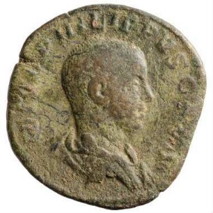 Münze, Sesterz, 244 - 246 n. Chr.