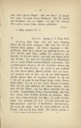 8) [Brief vom] 7. Merz 1828
