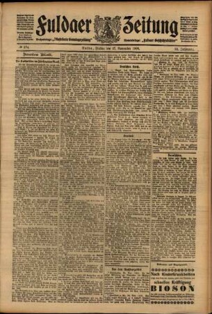 Zweite Ausgabe vom Freitag, den 27. November 1908.