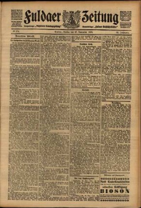 Zweite Ausgabe vom Freitag, den 27. November 1908.