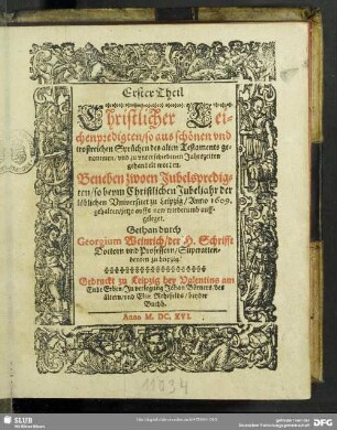 1: So aus schönen und trostreichen Sprüchen des alten Testaments genommen, und zu unterschiedenen Jahrszeiten gehandelt worden