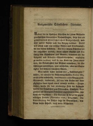 Ausgewählte Schullehrer-Literatur.