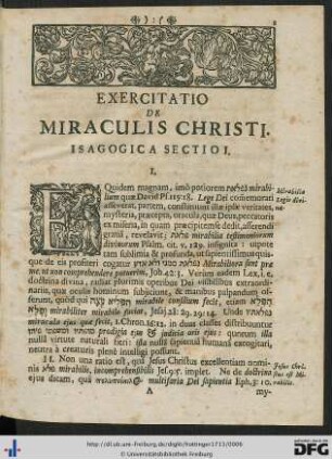 Sectio I. Isagogica.