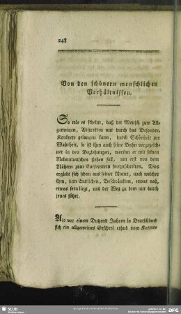 Von den menschlichen Verhältnissen