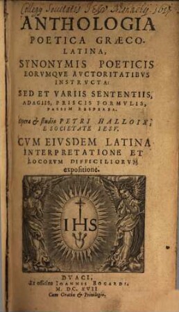 Anthologia poetica Graeco-latina