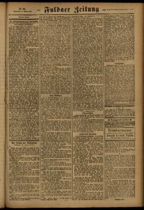 Zweite Ausgabe vom Samstag, den 09. April 1921.
