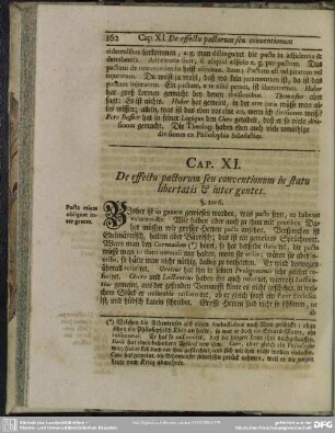 Cap. XI. De effectu pactorum seu conventionum in statu libertatis & inter gentes